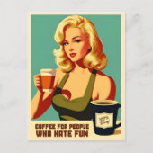 レトロおもしろいヴィンテージデカフコーヒーユーモア ポストカード (正面)