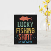 レトロおもしろいヴィンテージラッキー魚釣りシャツがNot Was カード (黄色い花)