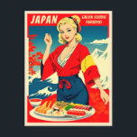 レトロおもしろいヴィンテージ旅行日本寿司ユーモア ポストカード<br><div class="desc">文化的なよくはしゃぐデザインは、ガイジンのユーモアでおもしろいあなたの骨をくすぐる日本のように設計された。日本の軽い一面を鑑賞し、良い笑いを楽しむ人に最適。</div>