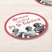 レトロおもしろいヴィンテージBunco Player ラウンドペーパーコースター (アングル)