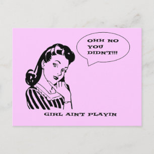 レトロおもしろいヴィンテージNo You Didnt Girl ポストカード