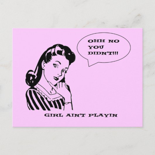 レトロおもしろいヴィンテージNo You Didnt Girl ポストカード (正面)