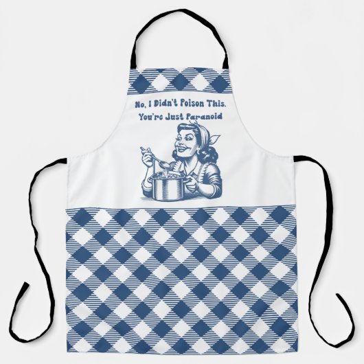 レトロおもしろい主婦エプロン料理ユーモア エプロン (正面)
