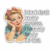 レトロおもしろい主婦ファミリーことわざ皮肉 シール (正面)