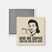 レトロおもしろい主婦マグネット与えME COFFEE マグネット (正面/裏面)