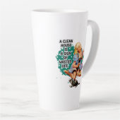 レトロおもしろい主婦ユーモアピンアップアート カフェラテマグ (右アングル)