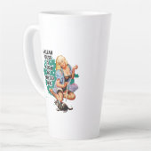 レトロおもしろい主婦ユーモアピンアップアート カフェラテマグ (左アングル)