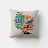 レトロおもしろい主婦ユーモアピンアップアート クッション (正面)