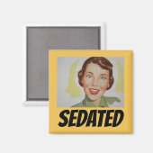 レトロおもしろい主婦冷蔵庫用マグネット、SEDATED マグネット (正面/裏面)