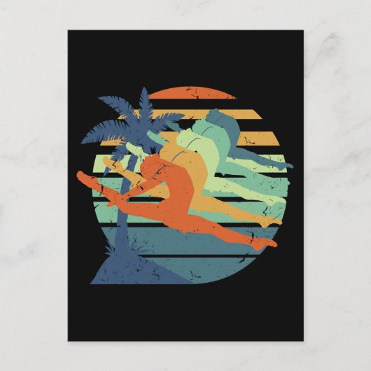 レトロおもしろい体操の女性アクロバティックスポーツ愛好家 ポストカード (正面)