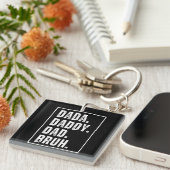 レトロおもしろい動揺してパパ誕生日父の日 キーホルダー (正面右)