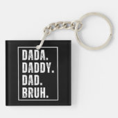 レトロおもしろい動揺してパパ誕生日父の日 キーホルダー (裏面)