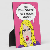 レトロおもしろい女性カスタム粥腫 フォトプラーク (側面)