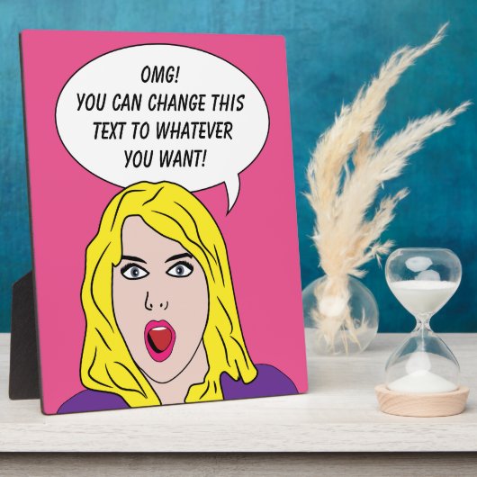 レトロおもしろい女性カスタム粥腫 フォトプラーク (側面)