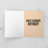 レトロおもしろい女性友人誕生日グリーティングカード カード (内部)