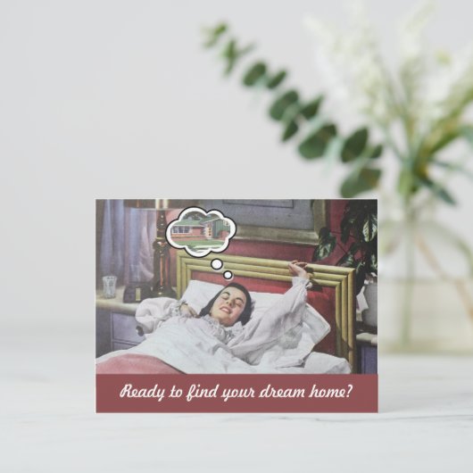 レトロおもしろい女性実在財産マーケティング ポストカード (スタンド正面)