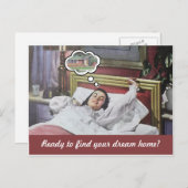 レトロおもしろい女性実在財産マーケティング ポストカード (正面/裏面)