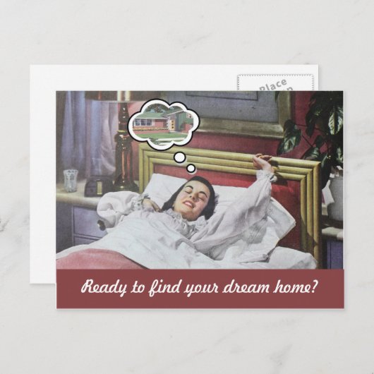 レトロおもしろい女性実在財産マーケティング ポストカード (正面/裏面)