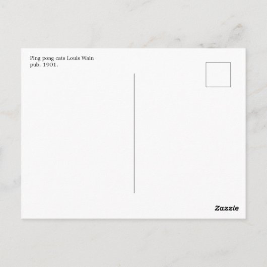 レトロおもしろい学校時代の擬人化ネコ ポストカード (裏面)