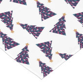 レトロおもしろい市松模様にクリスマスツリーパターン ロングテーブルランナー (コーナー)