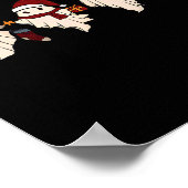 レトロおもしろい幽霊サンタサットかわいいクリスマス幽霊たち ポスター (角)