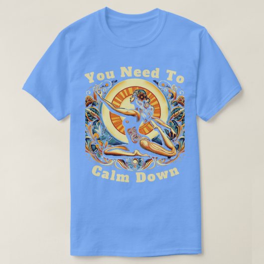 レトロおもしろい引用文ヨガを落ち着かせるためにクール必要 Tシャツ (デザイン正面)