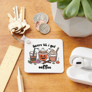 レトロおもしろい怖い'Til I Get Coffee Halloween キーホルダー