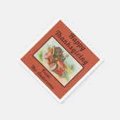 レトロおもしろい感謝祭ミームかわいい七面鳥マンガ スタンダードカクテルナプキン (角)