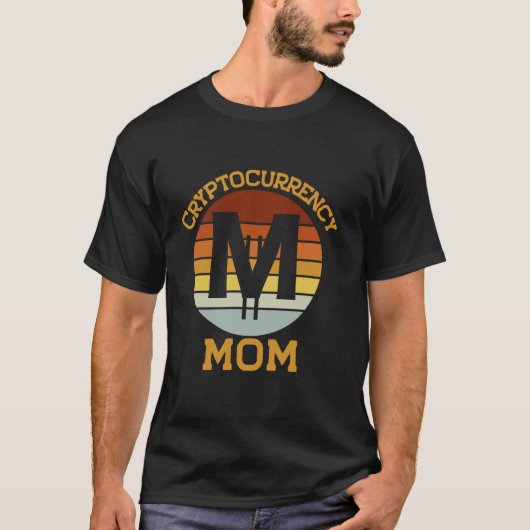 レトロおもしろい暗号通貨Mom Blockchain Mama Inv Tシャツ (正面)