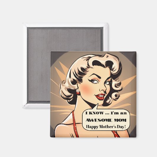 レトロおもしろい漫画の母の日の磁石 マグネット (正面/裏面)