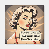 レトロおもしろい漫画の母の日の磁石 マグネット (正面)