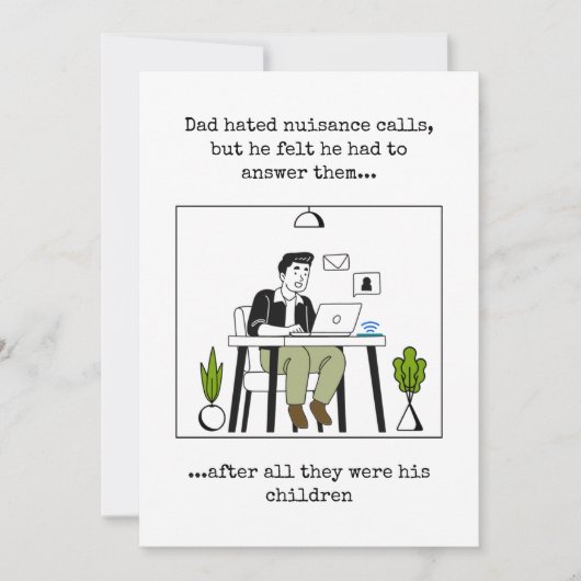 レトロおもしろい父の日 カード (正面)