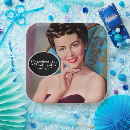 レトロおもしろい皮肉な女性誕生日 ペーパープレート (パーティー)