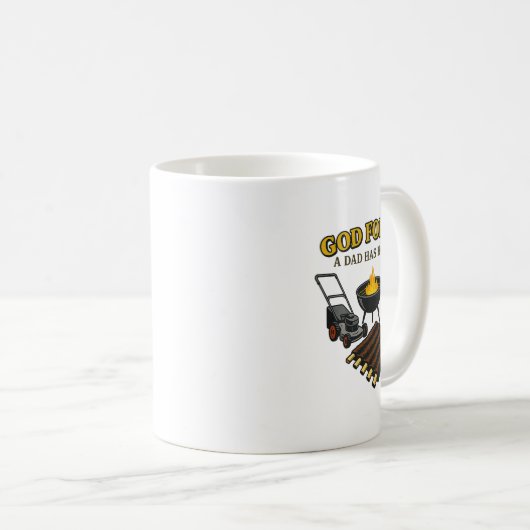 レトロおもしろい神Aパパの趣味Bbq Sarcaを禁止 コーヒーマグカップ (正面右)