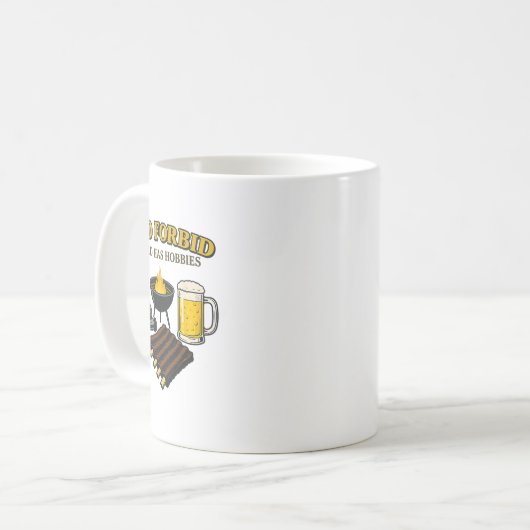 レトロおもしろい神Aパパの趣味Bbq Sarcaを禁止 コーヒーマグカップ (正面左)