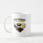 レトロおもしろい神Aパパの趣味Bbq Sarcaを禁止 コーヒーマグカップ (左)