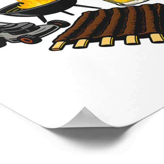 レトロおもしろい神Aパパの趣味Bbq Sarcaを禁止 ポスター (角)