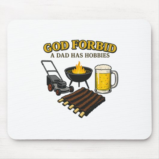レトロおもしろい神Aパパの趣味Bbq Sarcaを禁止 マウスパッド (正面)