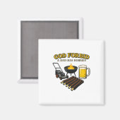 レトロおもしろい神Aパパの趣味Bbq Sarcaを禁止 マグネット (正面/裏面)