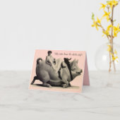 レトロおもしろい誕生日カードレディーオンピグことわざ カード (黄色い花)