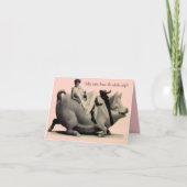 レトロおもしろい誕生日カードレディーオンピグことわざ カード (正面)