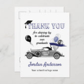 レトロおもしろい車のドライブ卒業ありがとうAnno 案内ポストカード (正面/裏面)