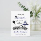 レトロおもしろい車の運転を卒業ありがとう ポストカード (スタンド正面)