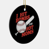 レトロおもしろい野球で熱いママに爆弾を当てる セラミックオーナメント (右)