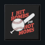 レトロおもしろい野球で熱いママに爆弾を当てる マグネット<br><div class="desc">レトロおもしろい野球で熱いママに爆弾を当てる</div>