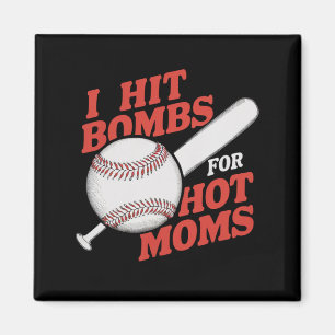 レトロおもしろい野球で熱いママに爆弾を当てる マグネット