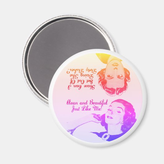 レトロおもしろい食洗機クリーン汚れリバーシブルマグン マグネット (正面/裏面)