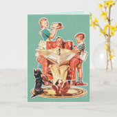 レトロおもしろい1950年代の父の日のカスタム カード (黄色い花)