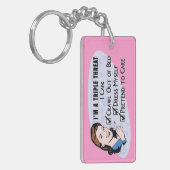 レトロおもしろい50の皮肉な女性：3つの脅威 キーホルダー (正面左)