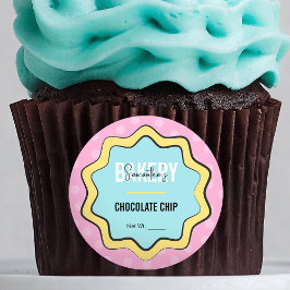 レトロおもしろい80sノスタルジアトレンディーパティシエCookie ラウンドシール